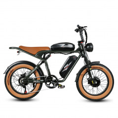 Bicicleta Elétrica SAMEBIKE M20-III VERDE 1000W-1200W EM CRETA Versão com motor duplo