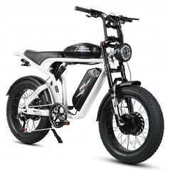 Elektromos kerékpár SAMEBIKE M20-III WHITE 1000W-1200W KRÉTÁN Dupla motoros változat