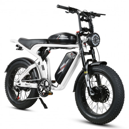 Ηλεκτρικό ποδήλατο SAMEBIKE M20-III ΛΕΥΚΟ 1000W-1200W ΣΤΗΝ ΚΡΗΤΗ Έκδοση διπλού κινητήρα