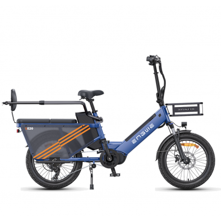 Bicicleta de carga eléctrica ENGWE LE20 Azul VERSIÓN PASAJERO 250W 1 Batería 19.2AH