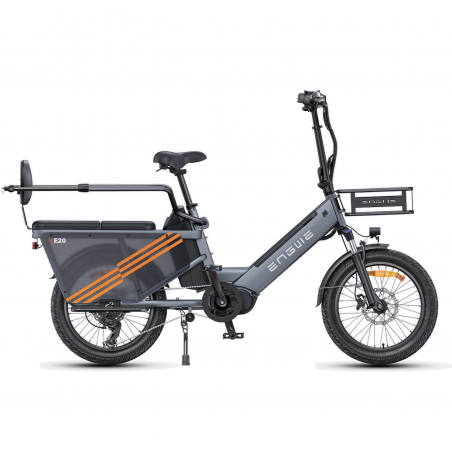 ENGWE LE20 Electric Cargo Bike Gray PASSENGER VERSION 250W 2 Batteries 38.4AH