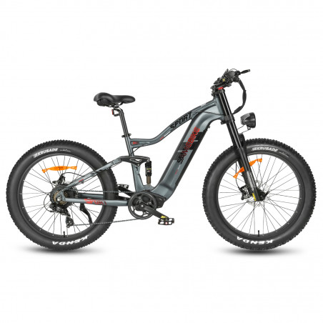 Bicicleta Elétrica Samebike RSA08-II Cinza 1000W 45km/h 48V 17Ah