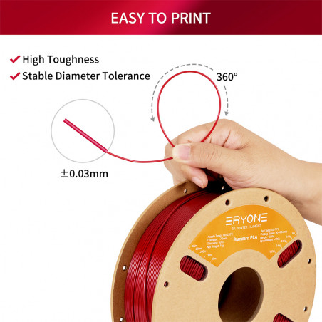 Filament PLA standard Rouge Rose ERYONE