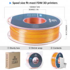 Filament PLA Bicolor în aur și cupru geeetech