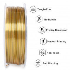 Filament PLA Bicolor in Gold- und Silbergeeetech -Seide