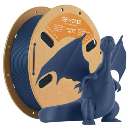 Eryone Hyper Pla Mat 1kg Blue Eryon Filament blir: Filament Pla Mat Bleu Marine Eryone Hyper 1kg