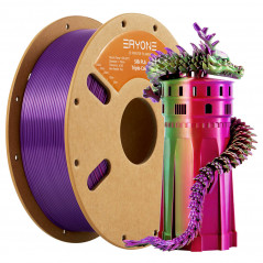 Filament PLA en soie triple couleur ERYONE - Rouge, Violet, Vert