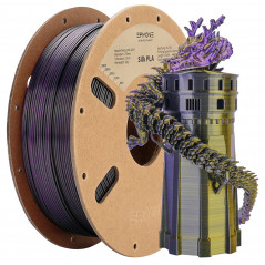 Filament placed in triple color black, gold and purple eryone