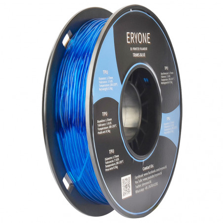 Filament TPU albastru transparent eryone 0,5 kg