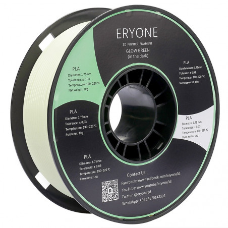 Eryone Green Luminous 3D -filament 1,75 mm 1 kg
