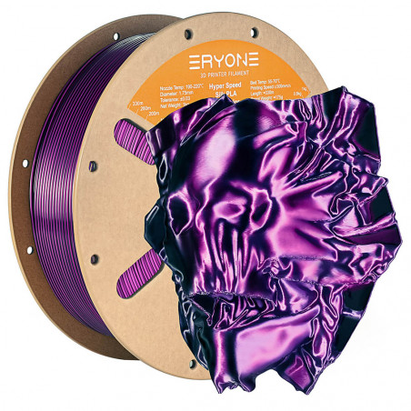 Filament PLA bicolore violet et noir haute vitesse en soie ERYONE