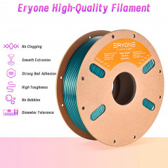 Bicolor Eryone Pla Filament in high speed silk - Dark green and black