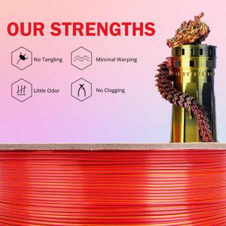 Filament PLA soyeux tricolore 3 kg ERYONE