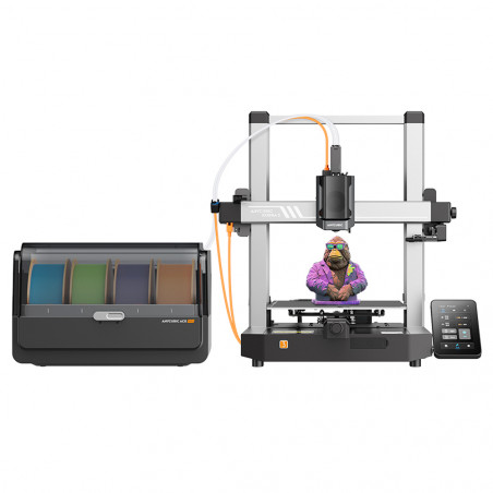 Nomduprodukált: 3D nyomtató Anycubic Kobra 3 kombináció többszínű rendszerrel és 4 kg -os filamentumpanton