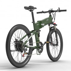 BEZIOR X500 Pro összecsukható elektromos kerékpár 26 hüvelykes 10,4 Ah 500 W fekete zöld