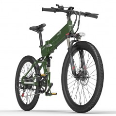 Bicicletta elettrica pieghevole BEZIOR X500 Pro 26 pollici 10,4 Ah 500 W nero verde
