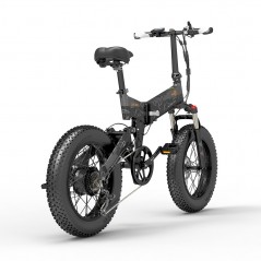 Bicicletta elettrica pieghevole BEZIOR XF200 Nera 20x4,0 pollici Motore 15Ah 1000W