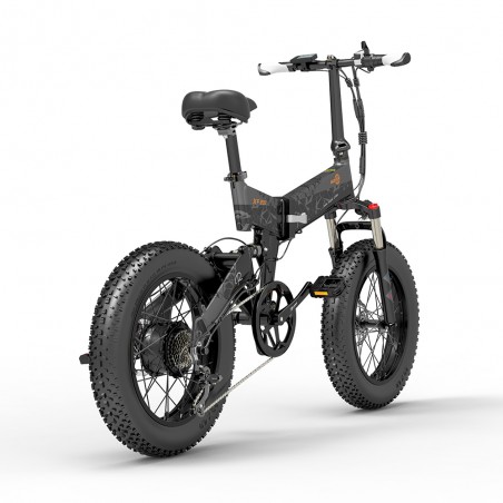 BEZIOR XF200 Folding Electric Bike Black 20x4.0 inches 15Ah 1000W motor