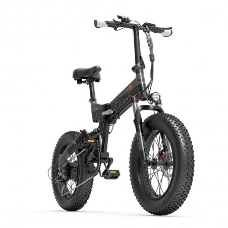 Bicicletă electrică pliabilă BEZIOR XF200 neagră 20x4.0 inci 15Ah 1000W motor