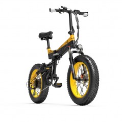 BEZIOR XF200 folding electric bike Black Yellow 20x4.0 inches 15Ah motor 1000W