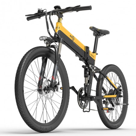 BEZIOR X500 Pro Składany rower elektryczny 26 cali 10,4Ah 500W Czarny Żółty