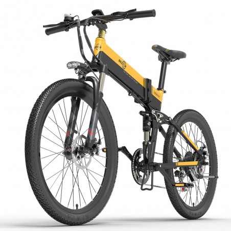 Bicicleta elétrica dobrável BEZIOR X500 Pro 26 polegadas 10,4Ah 500W preto amarelo