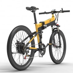BEZIOR X500 Pro összecsukható elektromos kerékpár 26 hüvelykes 10,4 Ah 500 W fekete sárga