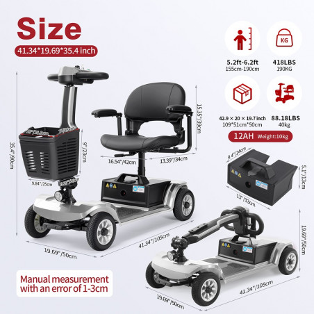 Unificare Unagi Scooter Quadriruota Argento