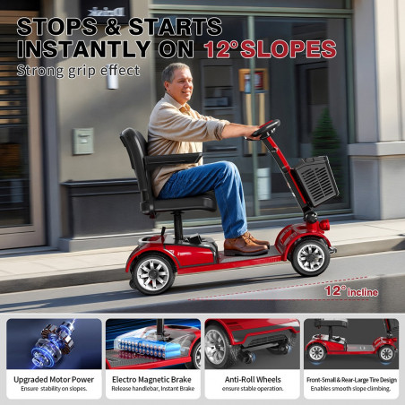 Unificare Mate Electric Scooter for Seniors - Red