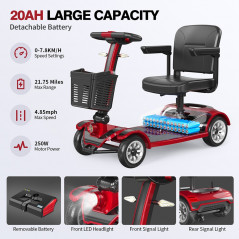 Unificare Mate Electric Scooter for Seniors - Red