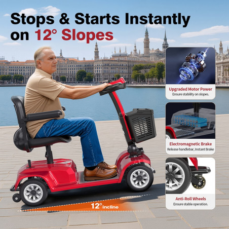 Scooter Elétrica Lucas Pro Unificare 180 W 24 V 12 Ah Vermelho