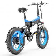 Bicicletta elettrica pieghevole BEZIOR XF200 20 pollici 15Ah 1000W Motore nero blu