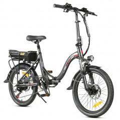 Bicicleta elétrica dobrável Samebike JG20 Smart 350W - preta