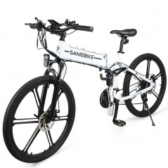 Bicicletă electrică pliabilă Samebike LO26 II 500W 35km/h Albă