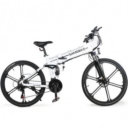 Bicicletă electrică pliabilă Samebike LO26 II 500W 35km/h Albă