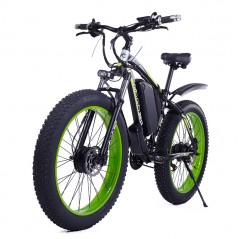 Bicicleta de montanha elétrica com pneu gordo GOGOBEST GF700 26 * 4.0 preto verde