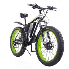 Bicicleta de montanha elétrica com pneu gordo GOGOBEST GF700 26 * 4.0 preto verde