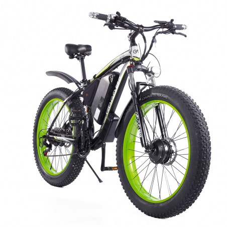 Bicicleta de montaña eléctrica GOGOBEST GF700 26*4,0 Fat Tire negro verde