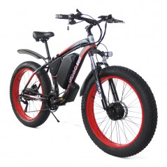 Bicicleta de montanha elétrica GOGOBEST GF700 26 * 4.0 com pneu gordo preto vermelho