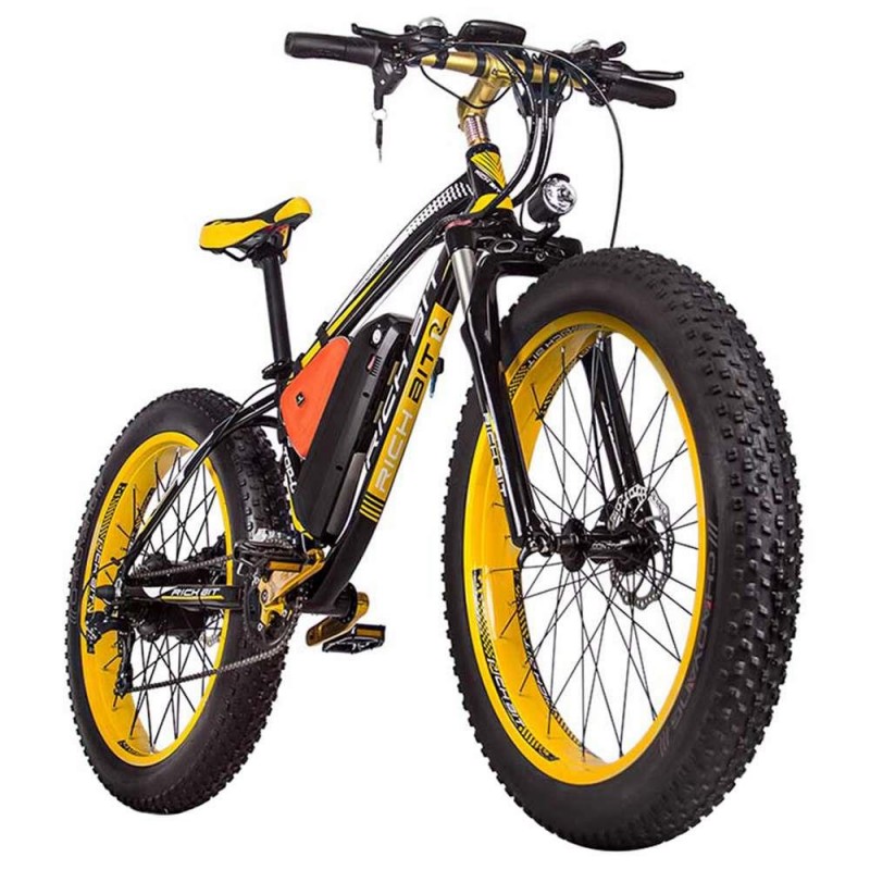 RICH BIT TOP-022 elektryczny rower górski 1000W silnik 26'' czarno-żółty