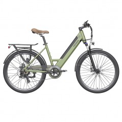 Bicicleta eléctrica urbana FAREES F26 Pro Paso a Paso 26'' Verde