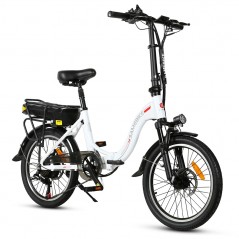 Samebike JG20 Smart Folding Electric Bike 350W Motor White