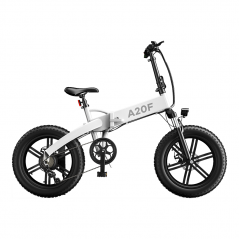 ADO A20F+ elektrisk hopfällbar cykel 500W motor 10,4Ah batteri vit