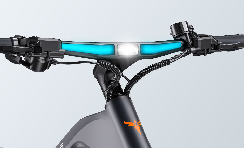 Farol frontal integrado ao guidão