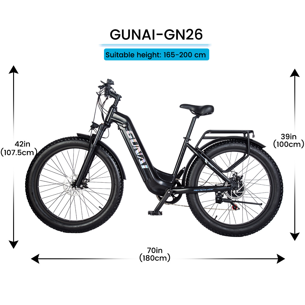 Vélo électrique GUNAI GN26 500W 48V (45km/h) Batterie 17,5AH