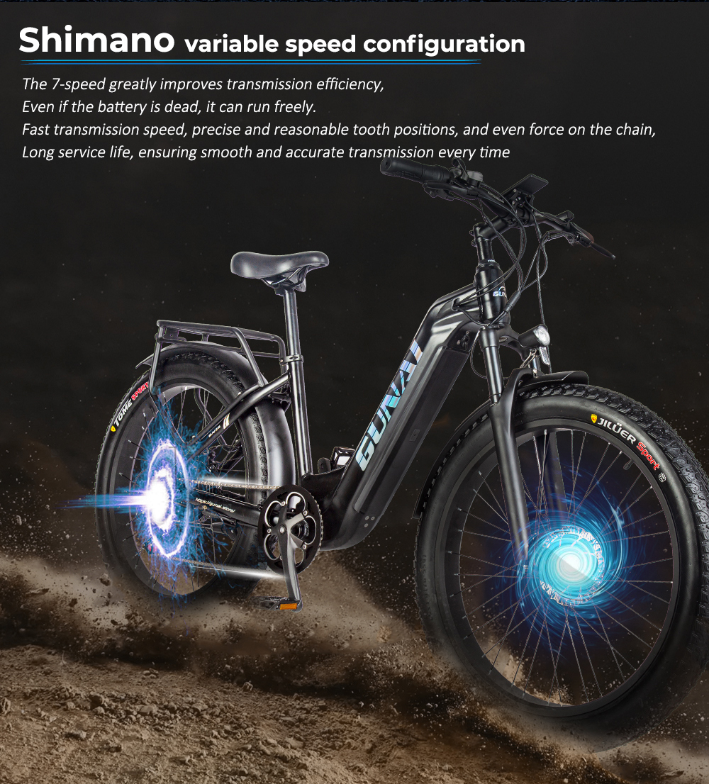 Elektrische fiets GUNAI GN26 500W 48V (45km/h) 17.5AH batterij