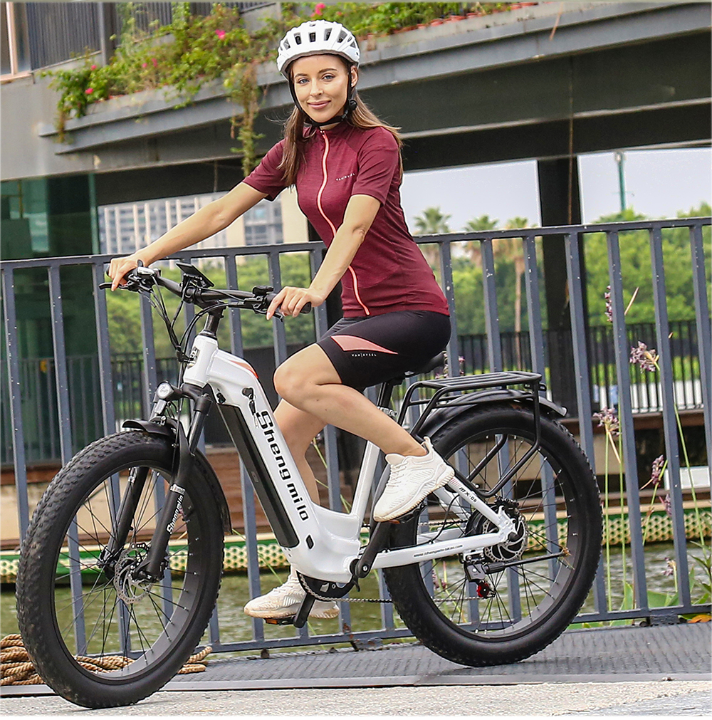 Bicicletta elettrica Shengmilo MX06 bianca 26 pollici 500W 42Km/H 17,5Ah