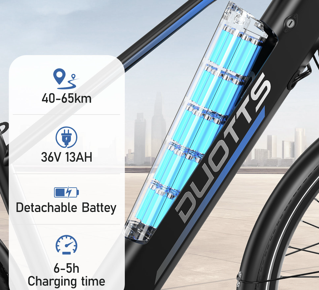 SAMEBIKE C29 batterij met hoge capaciteit