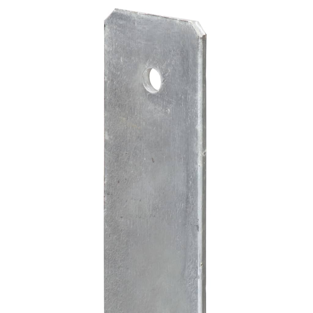 Âncoras de cerca 6 unidades prata 12x6x60 cm aço galvanizado