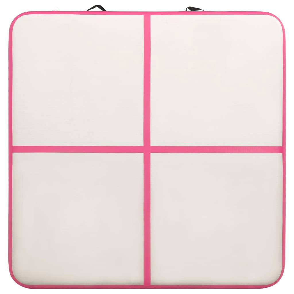 Oppustelig Gymnastikmåtte med pumpe 200x200x20 cm PVC Pink